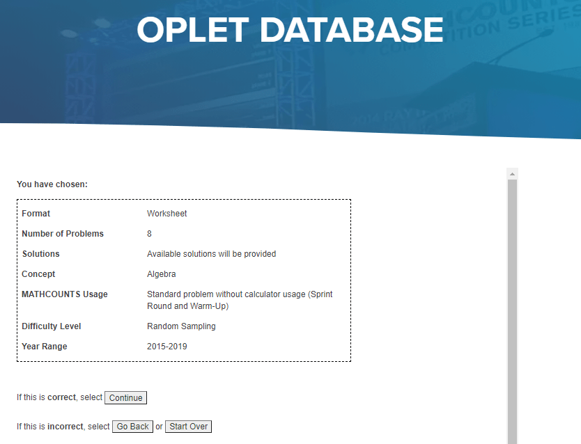 OPLET MATHCOUNTS Foundation